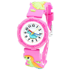 Girls Watch 3D Cute Dinosaur Waterproof Watches-Pink