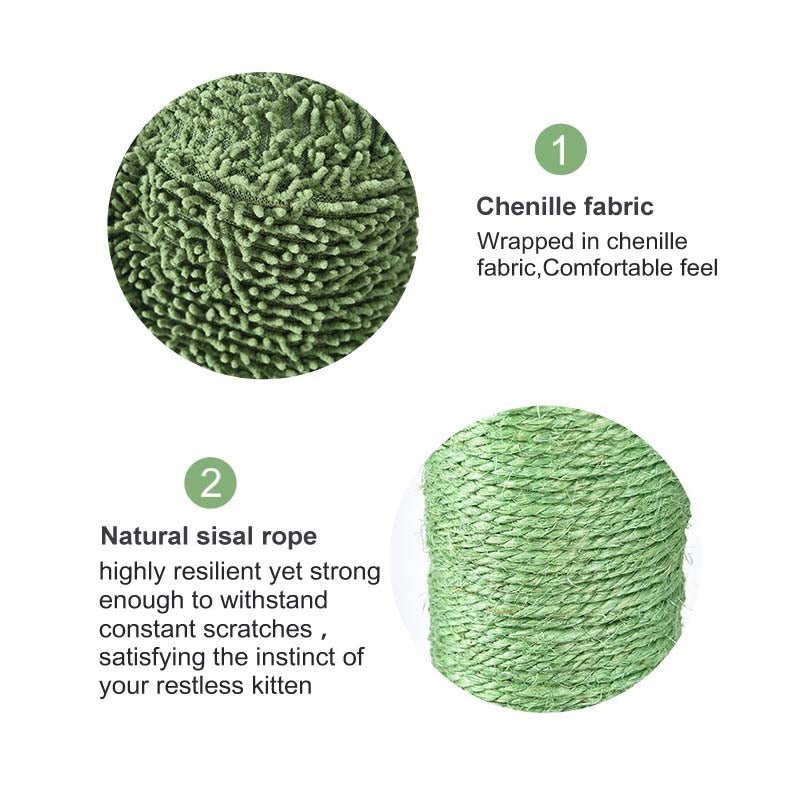 Cactus Scratching Post with Natural Sisal Rope Hanging Ball for Cats