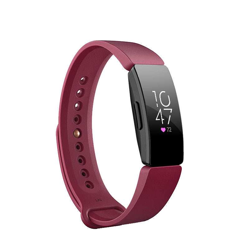 Watch Band For Fitbit Inspire HR Silicone Wrist Strap Replacement -Wine Red