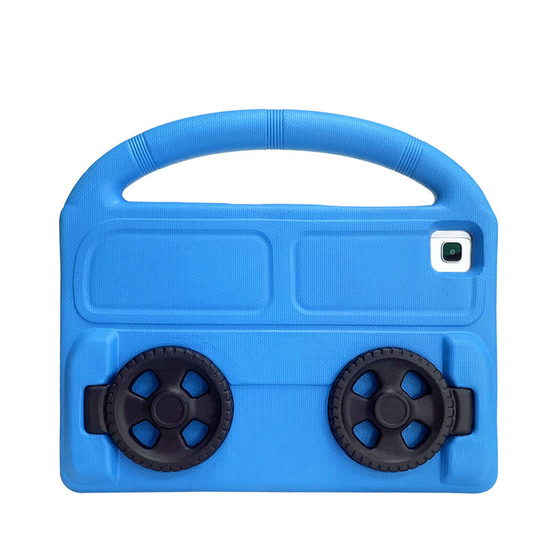 Wheel Samsung Tablet Case For Tab S P6 Lite/A7 (2020)/S5E (2019) Shockproof Stand Cover With Handle Stand-Blue