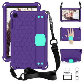 Hive SamSung Tab A 10.1 T510/T515(2019) Tablet Case Durable Stand Cover With Shoulder Strap-PurpleAqua