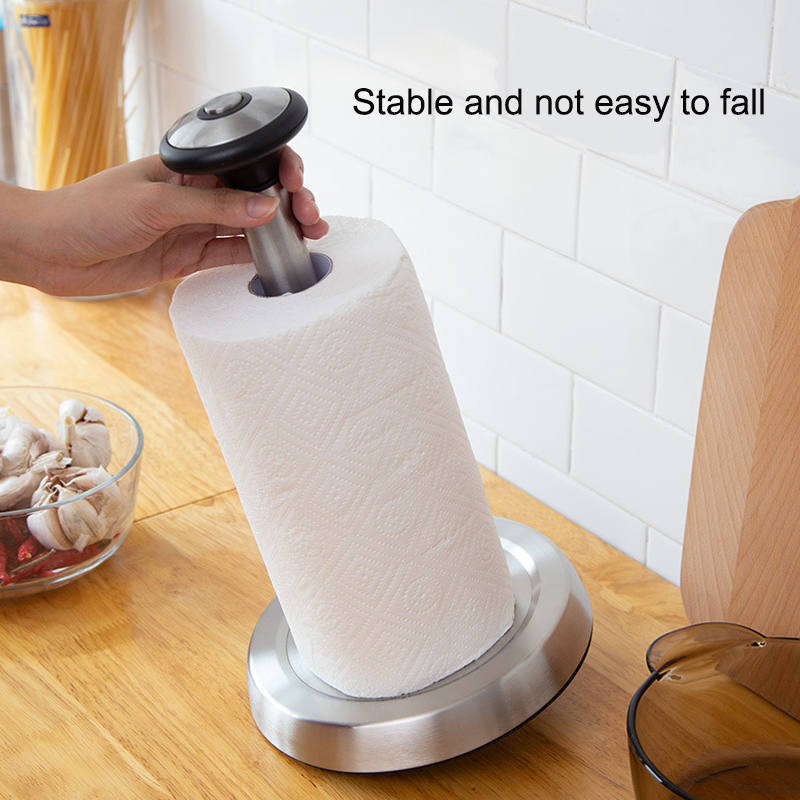 Paper Towel Holder Stainless Steel Easy To Tear Dispenser For Kitchen or Bathroom