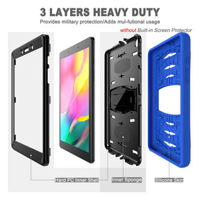 Shock Wave Kickstand Case Anti-Fall Protection For Samsung Tab A 8inch T290/T295(2019)-Blue