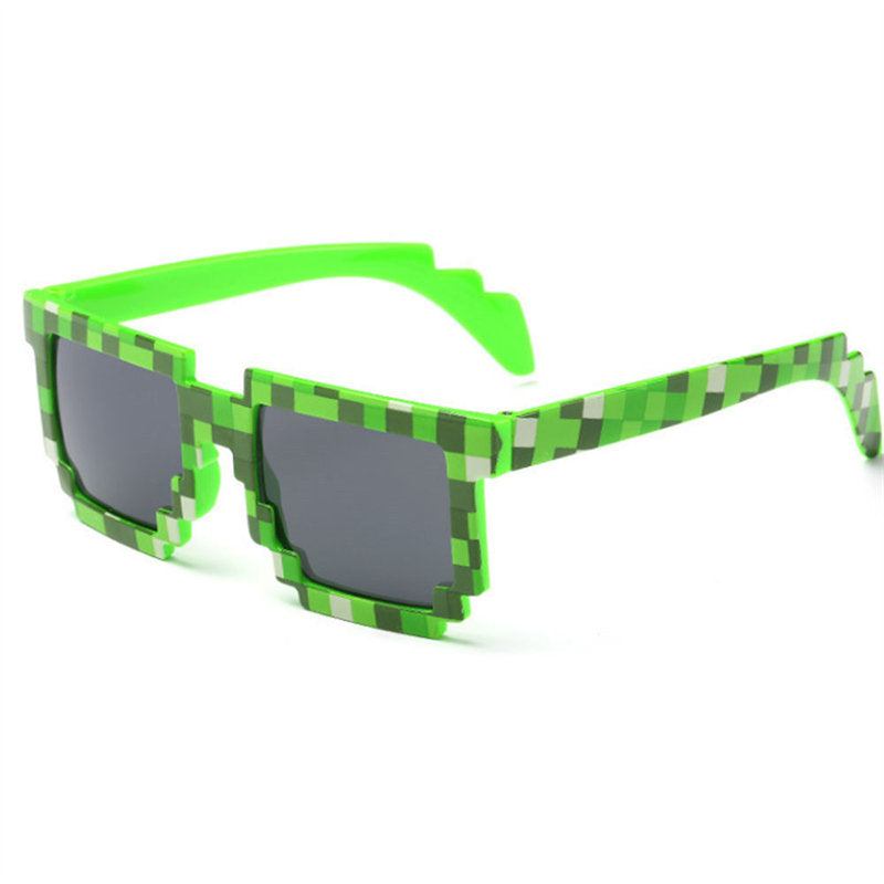 2 Packs Pixel Sunglasses Birthday Party Favors for Kids and Adults-Green