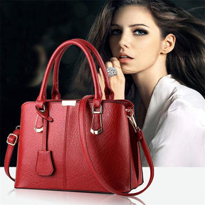 Womens Fashion Handbags Top Handle High Capacity Tote-WineRed