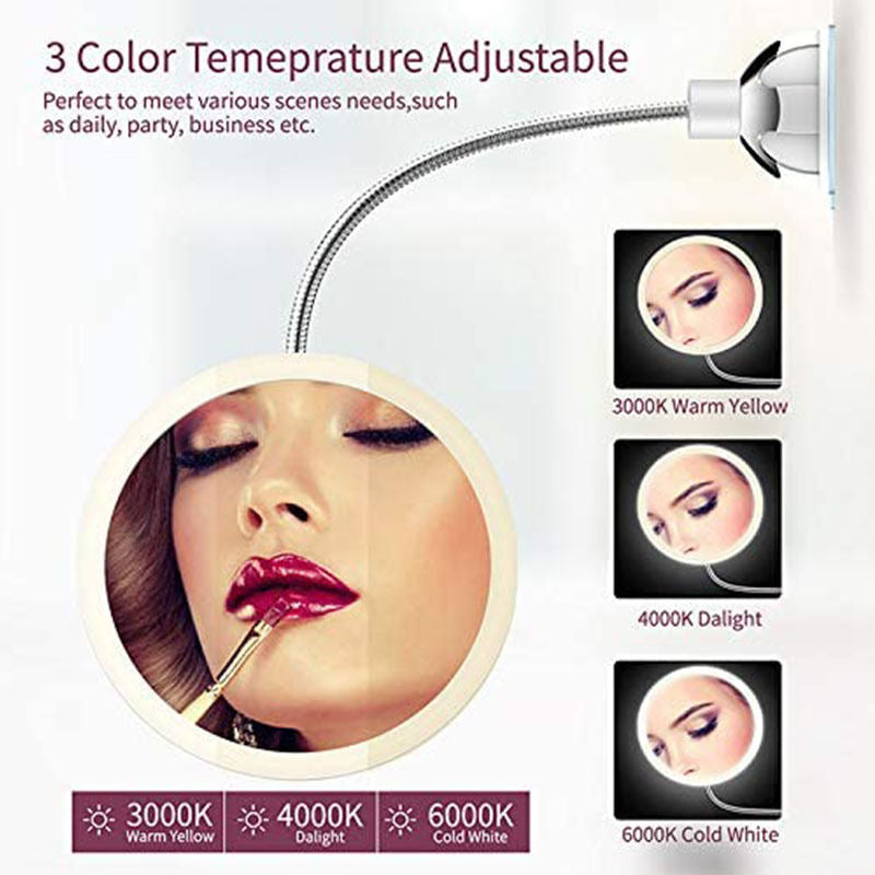 Home & LivingGooseneck Makeup Mirror with LED Lighted 10X Magnifying