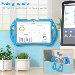 CatB Samsung Tablt Case for Tab A7 10.4  T500/T505/T507/T505N Shockproof Shoulder Strap Handle Stand-Light Blue