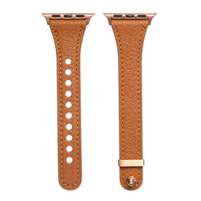 Elegant Slim Band Quick Release Sheepskin Leather for Apple Watch-Brown1