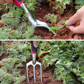 Home & Living5 Piece Garden Tool Aluminum Heavy Duty Gardening Tool Set with Non-Slip Rubber Grip for Men and Women -Black Red