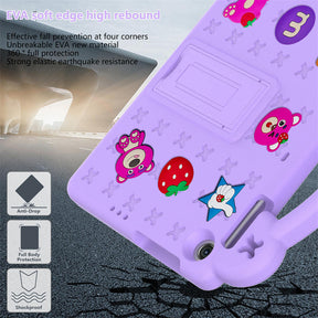 Strawberry Tablet Case with Handle Stand Full Protection Cover for Huawei MatePad T10s 10.1/ T10 9.7 Inch-LightPurple