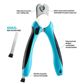 Dog & Cat Pets Nail Clippers and Trimmers - with Safety Guard to Avoid Over Cutting-Blue