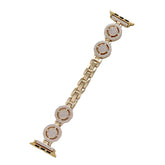 Shiny Watch Strap with Rhinestone Metal Link Band for Apple watch-Gold