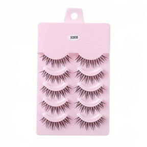 5 Pairs False Eyelashes Natural Curly 3D Lashes Set for Daily-x008