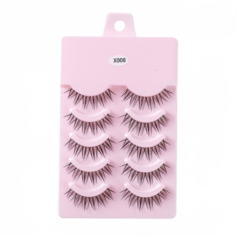 5 Pairs False Eyelashes Natural Curly 3D Lashes Set for Daily-x008