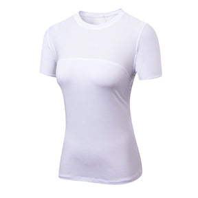 Adore Women Workout Tops Tight Breathable T-Shirt Short Sleeve Perspiration Quick Drying Tank Tops 2023-White