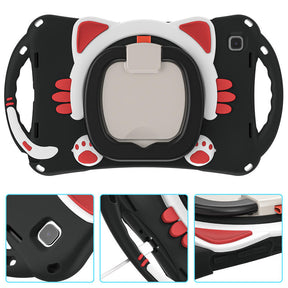 CatB Samsung Tablt Case for Tab A7 10.4  T500/T505/T507/T505N Shockproof Shoulder Strap Handle Stand-Black Red