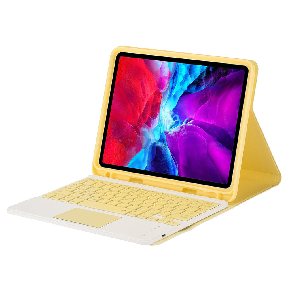 Keyboard Case For iPad with Touchpad Ultra Thin Silent With Numeric Bluetooth Wireless Keyboard Pen Slot-Yellow