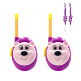 2 Pcs Kids Walkie Talkies with Lanyards 2 Way Radios for 3-12 Year-Purple/Rat