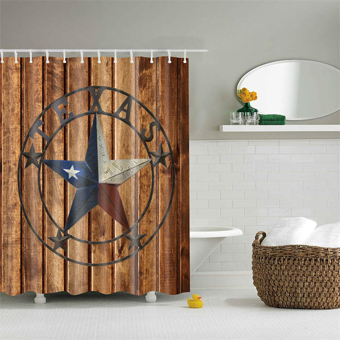 Vintage Wooden Printed Shower Curtains Bathroom Decor Accessory-13