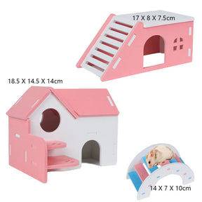 3-Pack Hamster Exercise Toys House Hideout for Small Animal-C