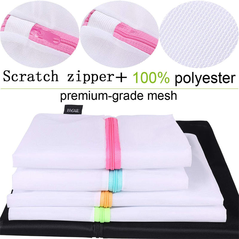 5Pcs Mesh Laundry Bags for Delicates with Premium Zipper Travel Storage Organize Bag for Blouse Underwear