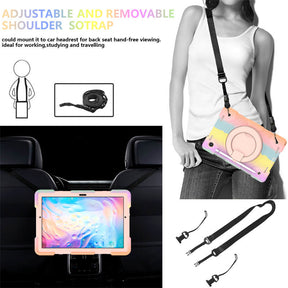 Tab A 8 X200/X205 Samsung Tablet Case with 360¡ãSwivel Stand-Colorful Rose Gold