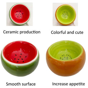 2 Pcs Hamster Ceramic Food Bowl Water Feeding Dish-B