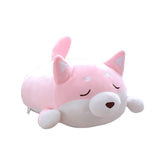 Shiba Inu Dog Plush Pillow Cute Corgi Akita Stuffed Animals Doll Toy Gifts -Pink