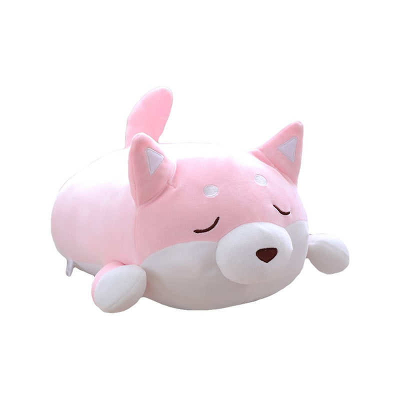 Shiba Inu Dog Plush Pillow Cute Corgi Akita Stuffed Animals Doll Toy Gifts -Pink