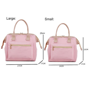 Fashion Portable Picnic Bento Bag Waterproof Oxford Cloth Lunch Bag-Pink