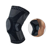 Professional Sports Knee Brace Fitness Spring Support Silicone Anti-collision Knee-BlackGrey