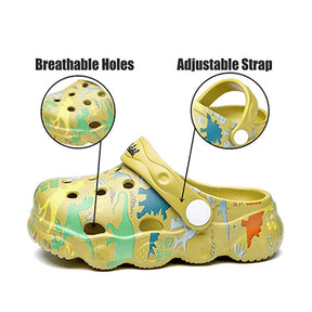 Kids Cute Cartoon Hole Shoes Little Dinosaur Beach Pool Slippers Boys and Girls-Green