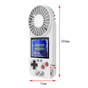 Handheld Game Console with USB Fan Built-in 500 Classic Games for Kids Adult-White