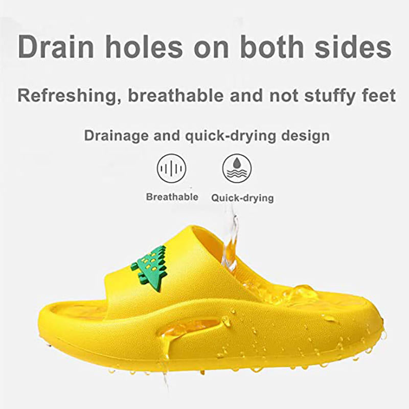 Kids Boys Girls Cute Animal Slippers Beach Pool Home Shoes-Yellow