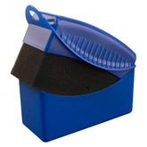 Car Tire Wipe Square Sponge with Lid Car Cleaning Tool-Blue