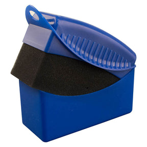 Car Tire Wipe Square Sponge with Lid Car Cleaning Tool-Blue