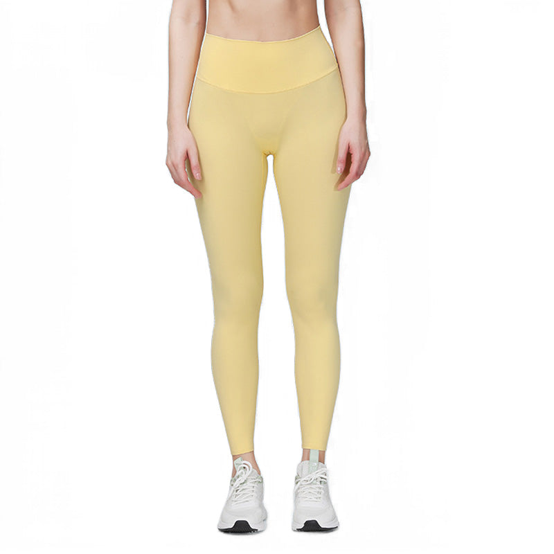 Womens Yoga Pants Breathable Naked Feeling Fitness Leggings-Yellow