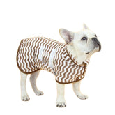 Dog Bathrobe Microfibre Fast Drying Towel Adjustable Collar Waist-Zebra Brown