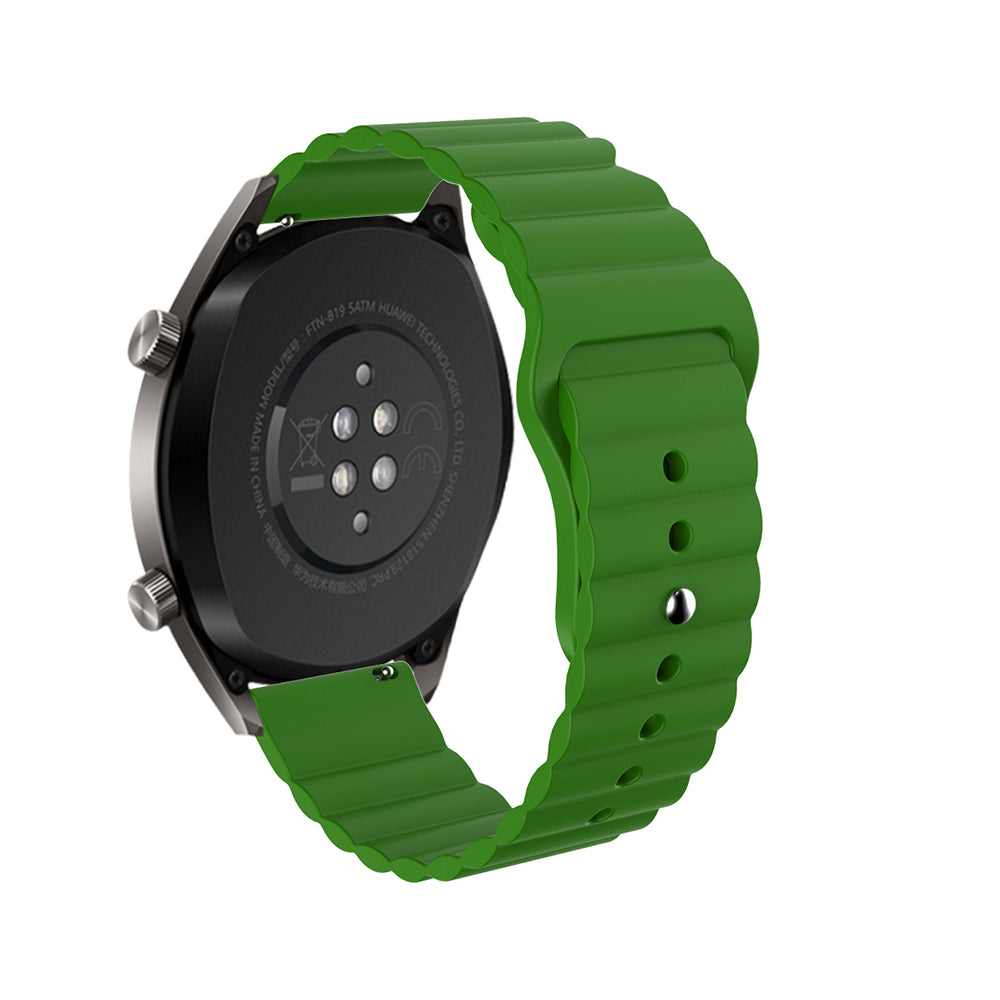 Wave Style Silicone Watch Band For Samsung Galaxy Watch 42/46mm Gear S3 Frontier/Classic(Green)