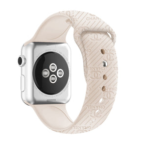 Engraved Watch Band Soft Silicone Luxury Pattern for Apple Watch-Starlight