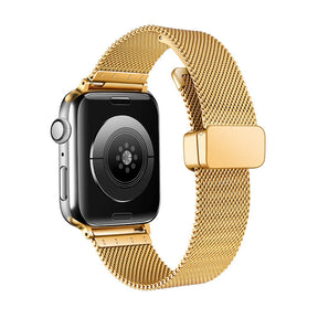 Fashion Magnetic Band Mesh Loop Metal Adjustable for Apple Watch-Gold