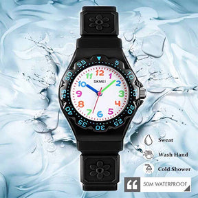 Kids Waterproof Quartz Watch Fashion Watch-Black