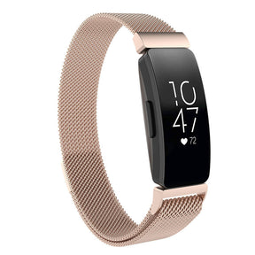 Stainless Steel Metal Replacement Strap Magnet Buckle For Fitbit Inspire HR-Champagne