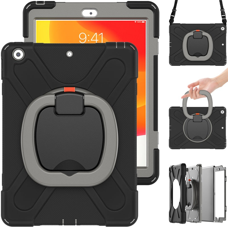 B-OnePiece iPad Case+Neck Strap For iPad Mini 1/2/3/4/5/6-Black&Gray