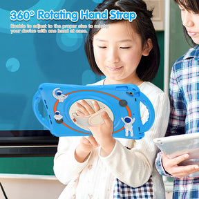 iPad Case Rugged Case with Handle Stand Shoulder Strap for iPad 10.2 Inch 2019/2020/2021-LightBlue