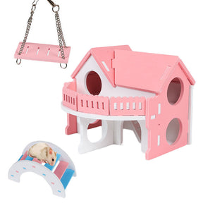 3-Pack Hamster Exercise Toys House Hideout for Small Animal-B