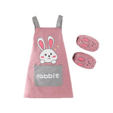 Children Cute Animal Pattern Painting Waterproof Apron Set-Rabbit