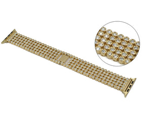 MTX Stainless Steel Watch Band Adjustable Wristbands for Apple IWatch Series SE/1/2/3/4/5/6 For Women-Gold