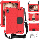 Hive iPad Case For iPad Mini 6 Durable Stand Cover With Shoulder Strap-RedBlack