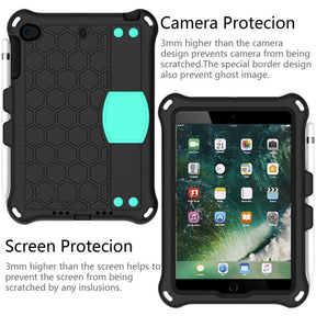 Hive iPad Case For iPad Mini 1/2/3/4/5 Durable Stand Cover With Shoulder Strap-BlackAqua